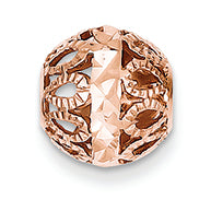 14K Gold Rose Gold Diamond-cut Filigree Ball Chain Slide