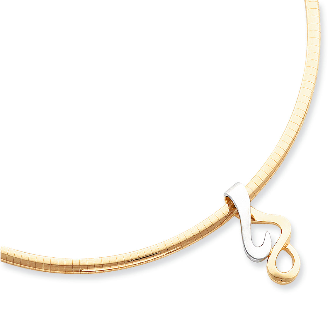 14K Gold Two-Tone Fits up to 10mm Regular & 8mm Fancy/Reversible Fancy Omega Sli