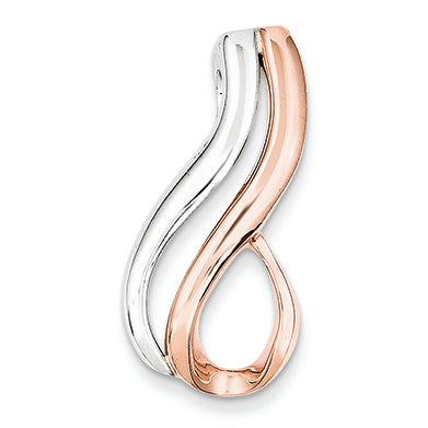14K GoldW & Rose Omega Slide Fits up to 4mm, 6mm Reversible