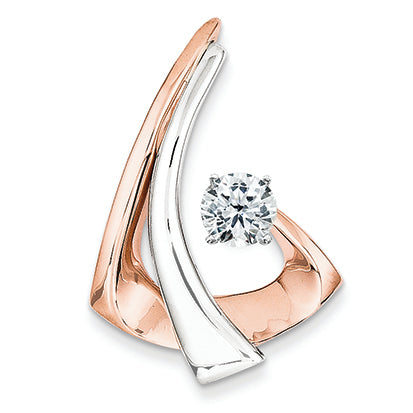 14K GoldW & Rose Omega Slide Fits up to 2mm, 6mm Reversible