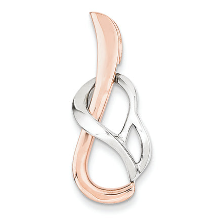 14K GoldW & Rose Omega Slide Fits up to 4mm, 6mm Reversible