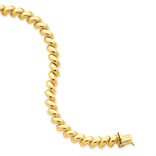 14K Gold San Marco Bracelet 8 Inches