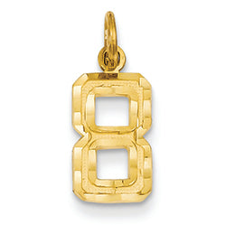 14K Goldy Casted Small Diamond Cut Number 8 Charm