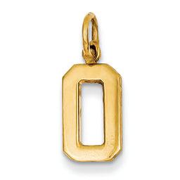 14K Goldy Casted Small Polished Number 0 Charm
