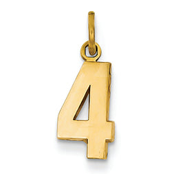 14K Goldy Casted Small Polished Number 4 Charm