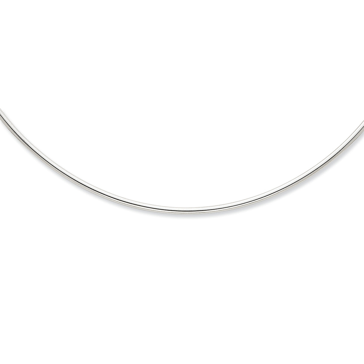 14K White Gold 2mm Neckwire Necklace 16 Inches