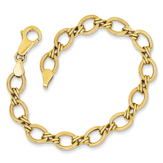 14K Gold Fancy Bracelet 7 Inches