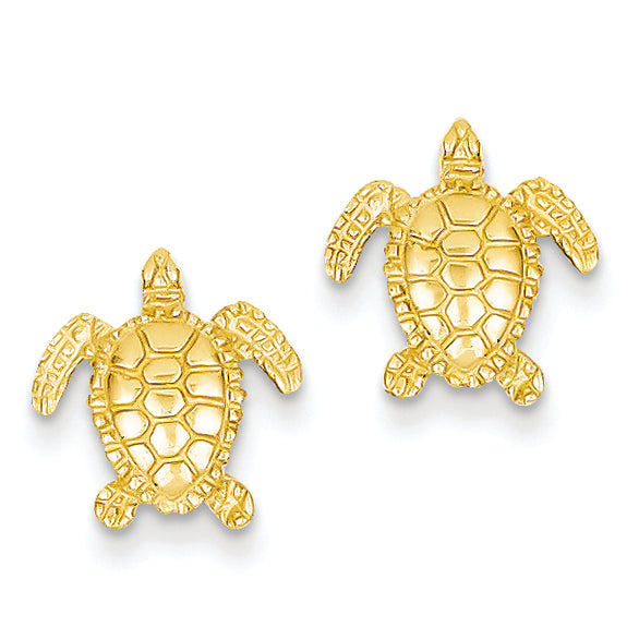 14K Gold Sea Turtle Post Earring