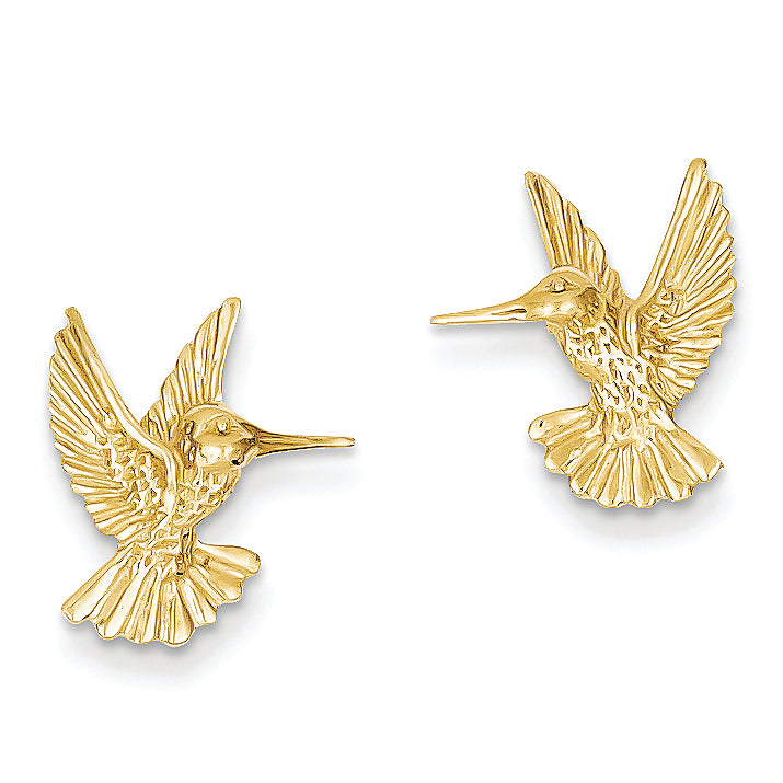 14K Gold Hummingbird Post Earrings