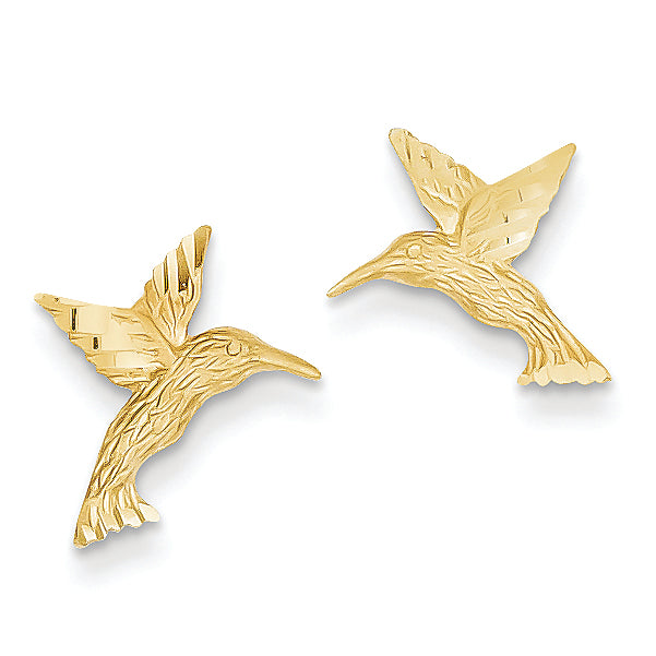 14K Gold  Hummingbird Earrings