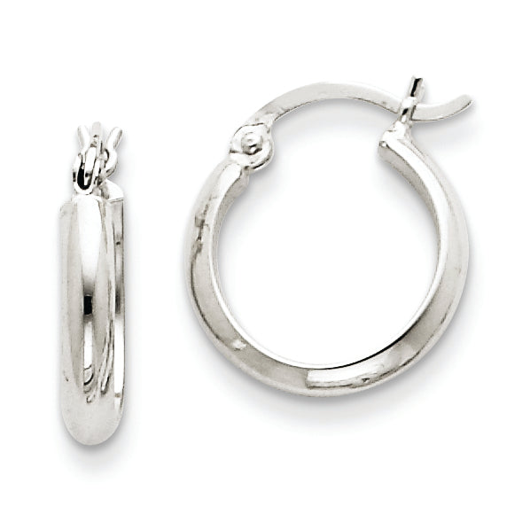 14K White Gold Polished Hoop Earring