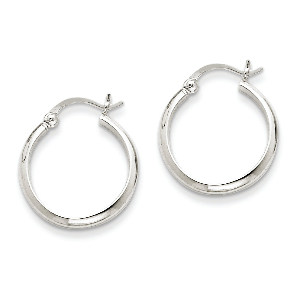 14K White Gold Polished Hoop Earring