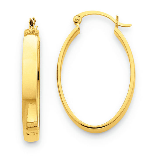 14K Gold Lightweight Oval Hoop Earrings