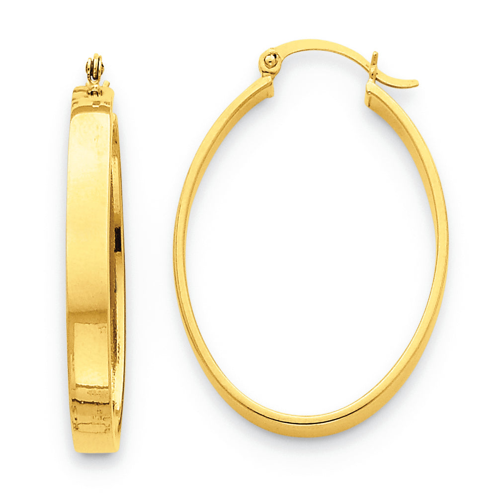 14K Gold Lightweight Oval Hoop Earrings