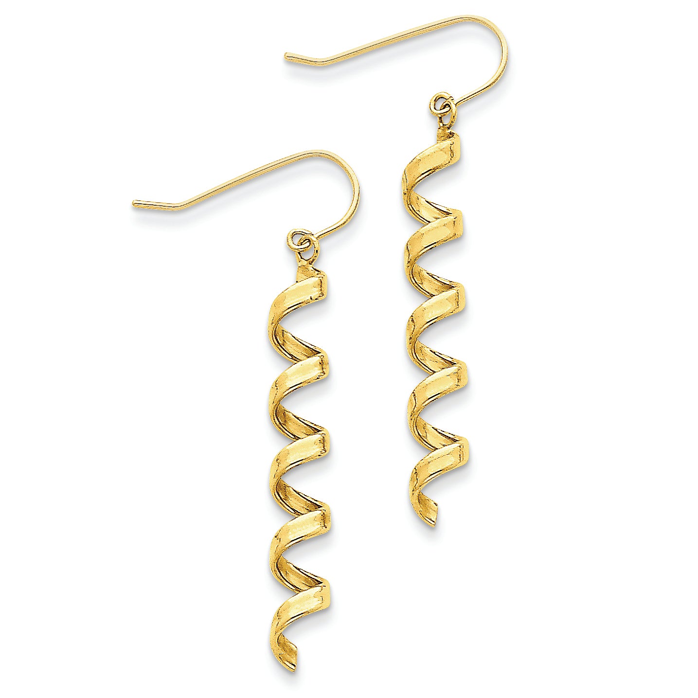 14K Gold Fancy Spiral Drop Earrings