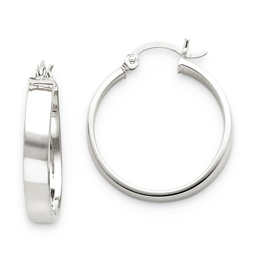 14K White Gold Polished Hoop Earring