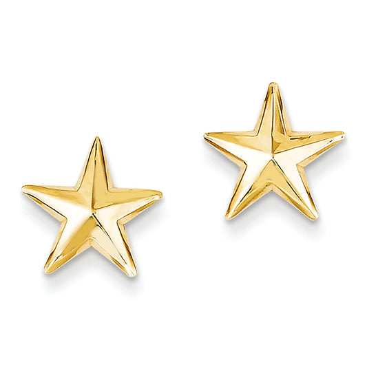 14K Gold Nautical Star Post Earrings