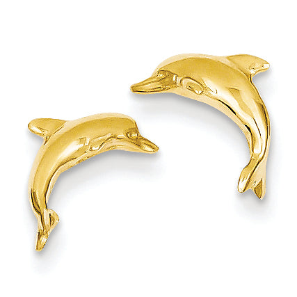 14K Gold Dolphin Earrings