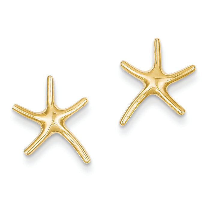 14K Gold Starfish Post Earrings