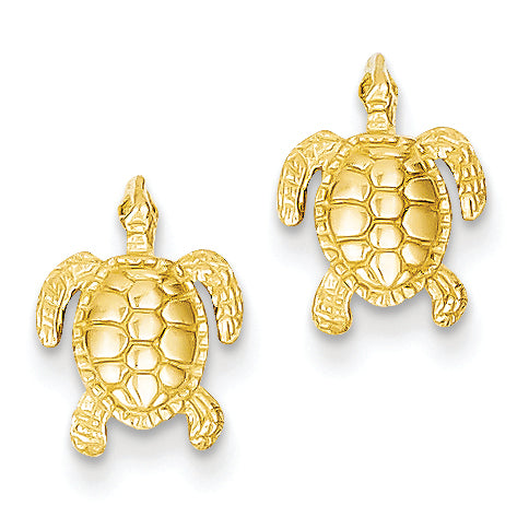 14K Gold Sea Turtle Post Earrings