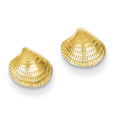 14K Gold Mini Clamshell Post Earrings – PriceRock