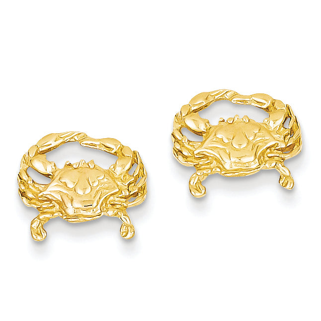 14K Gold Crab Post Earrings