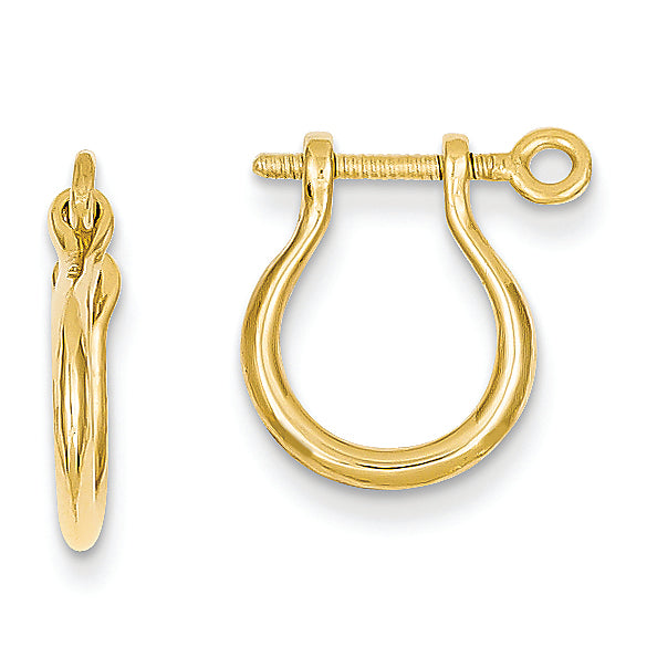 14K Gold Shackle Link Screw Earrings