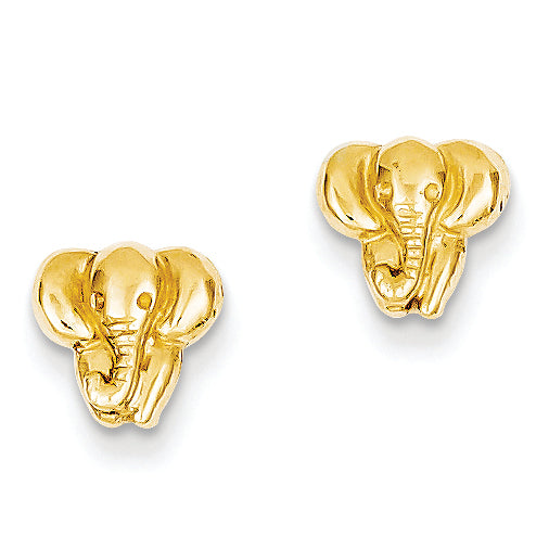 14K Gold Elephant Earrings