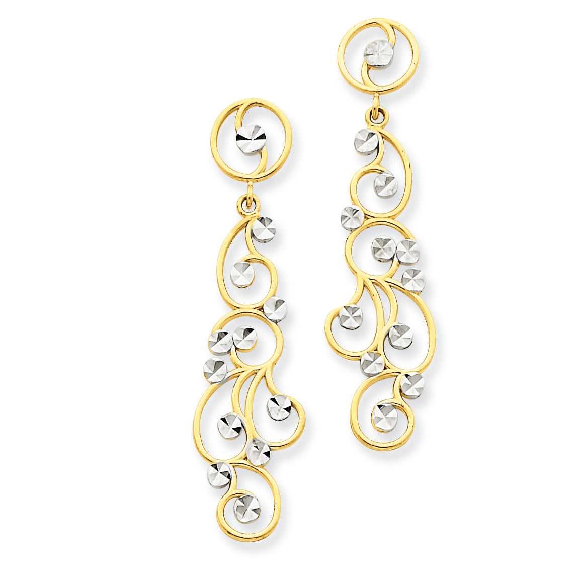 14K Gold and Rhodium Filigre
