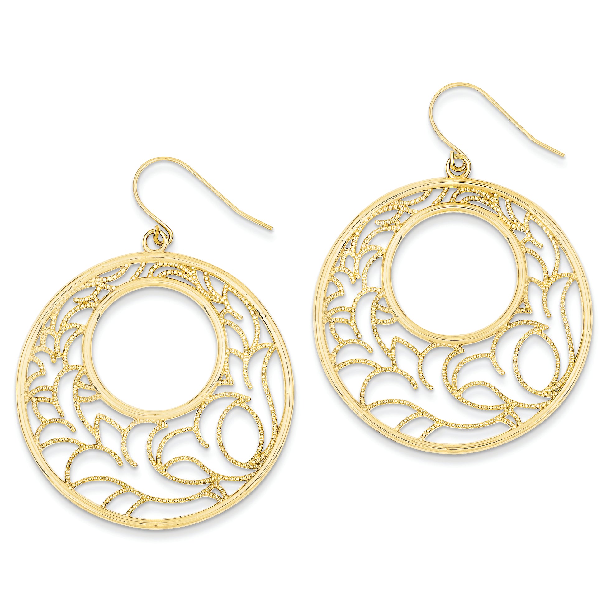 14K Gold Circle Earrings