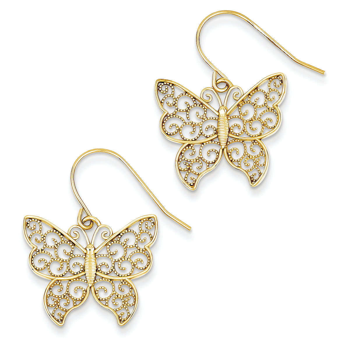 14K Gold Butterfly Earrings