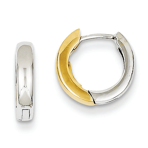 14K Gold Two-tone 2.5mm Small Hoop Earrings