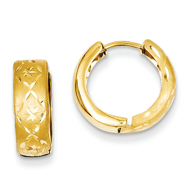 14K Gold 5mm Hinged Hoop Earrings