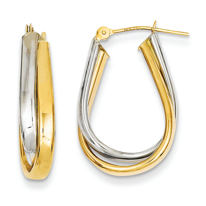 14K Gold Two-tone Double Hoop Earring