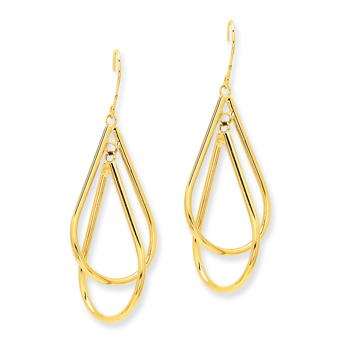 14K Gold Fancy Hoop Dangle Earrings