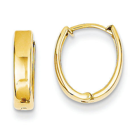 14K Gold Polished Hinged Hoop Earrings