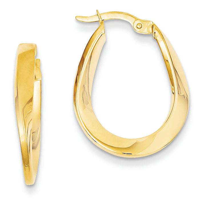 14K Gold Twist Hoop Earrings