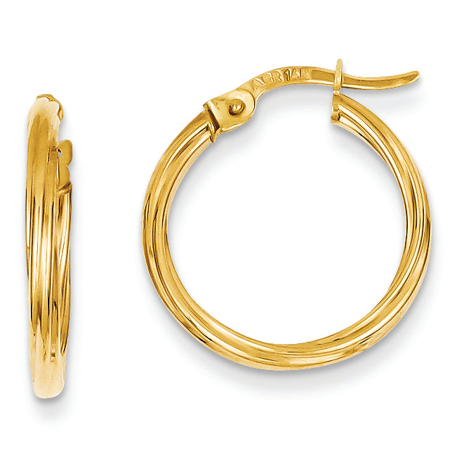 14K Gold Polished Hoop Earrings