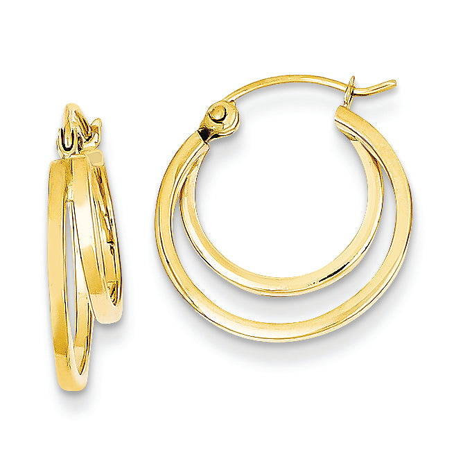 14K Gold Double Hoop Earrings