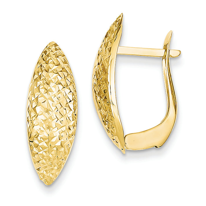 14K Gold Fancy Diamond-cut Omega Back Earrings