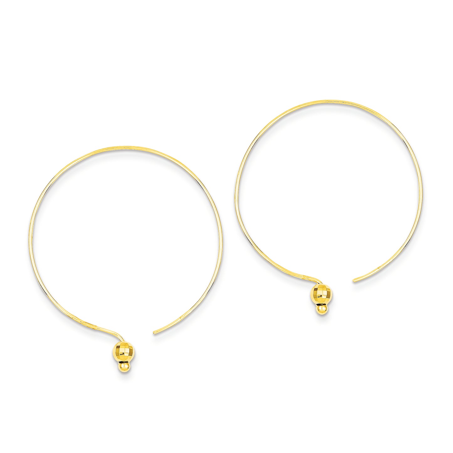 14K Gold Threader Circle Threader Earrings