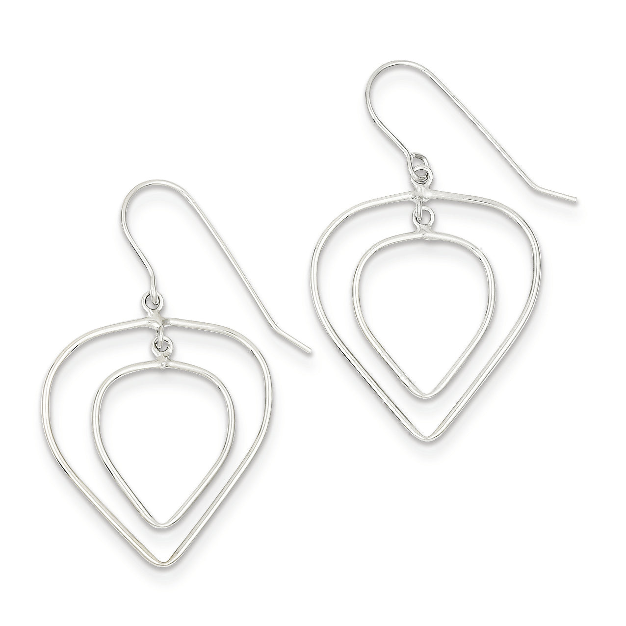 14K White Gold Polished Fancy Dangle Earrings