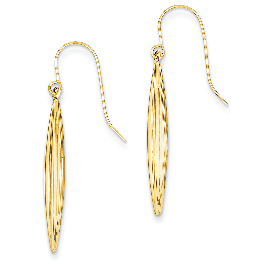 14K Gold Hollow Dangle Earrings