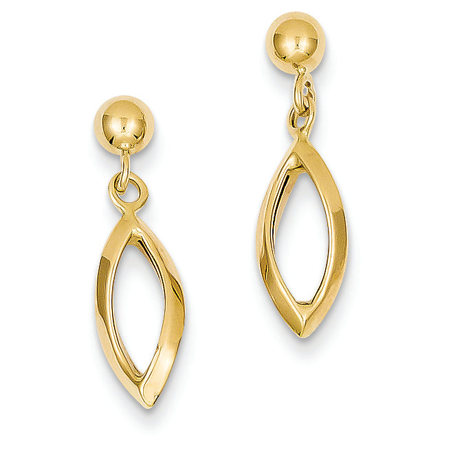 14K Gold Post Dangle Earrings