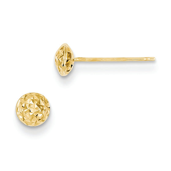 14K Gold Gold 5mm Circle Puff Post Earrings