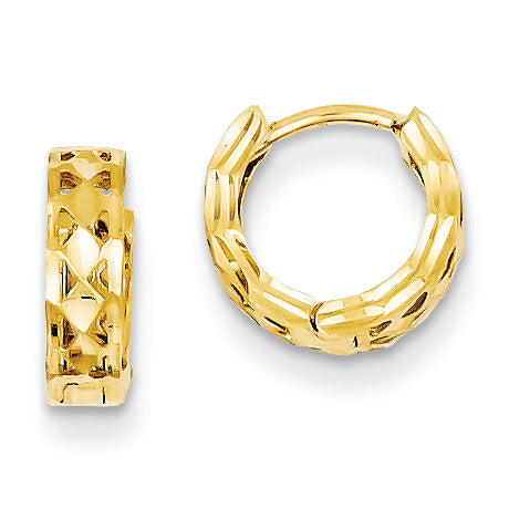 14K Gold Hinged Hoop Earrings