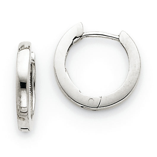 14K White Gold Hinged Hoop Earrings