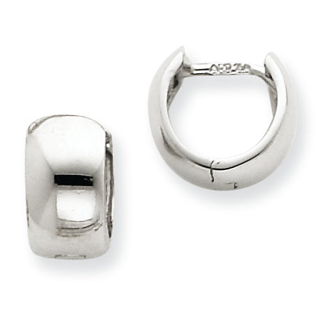 14K White Gold Hinged Hoop Earrings