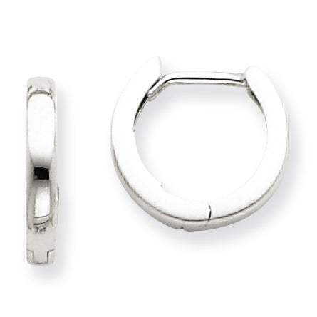 14K White Gold Hinged Hoop Earrings