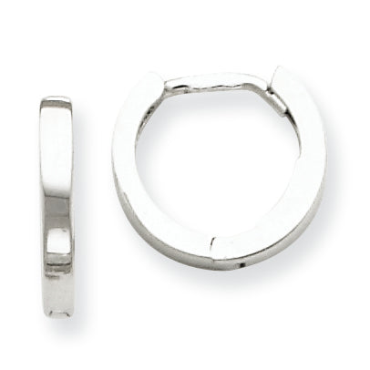 14K White Gold Hinged Hoop Earrings